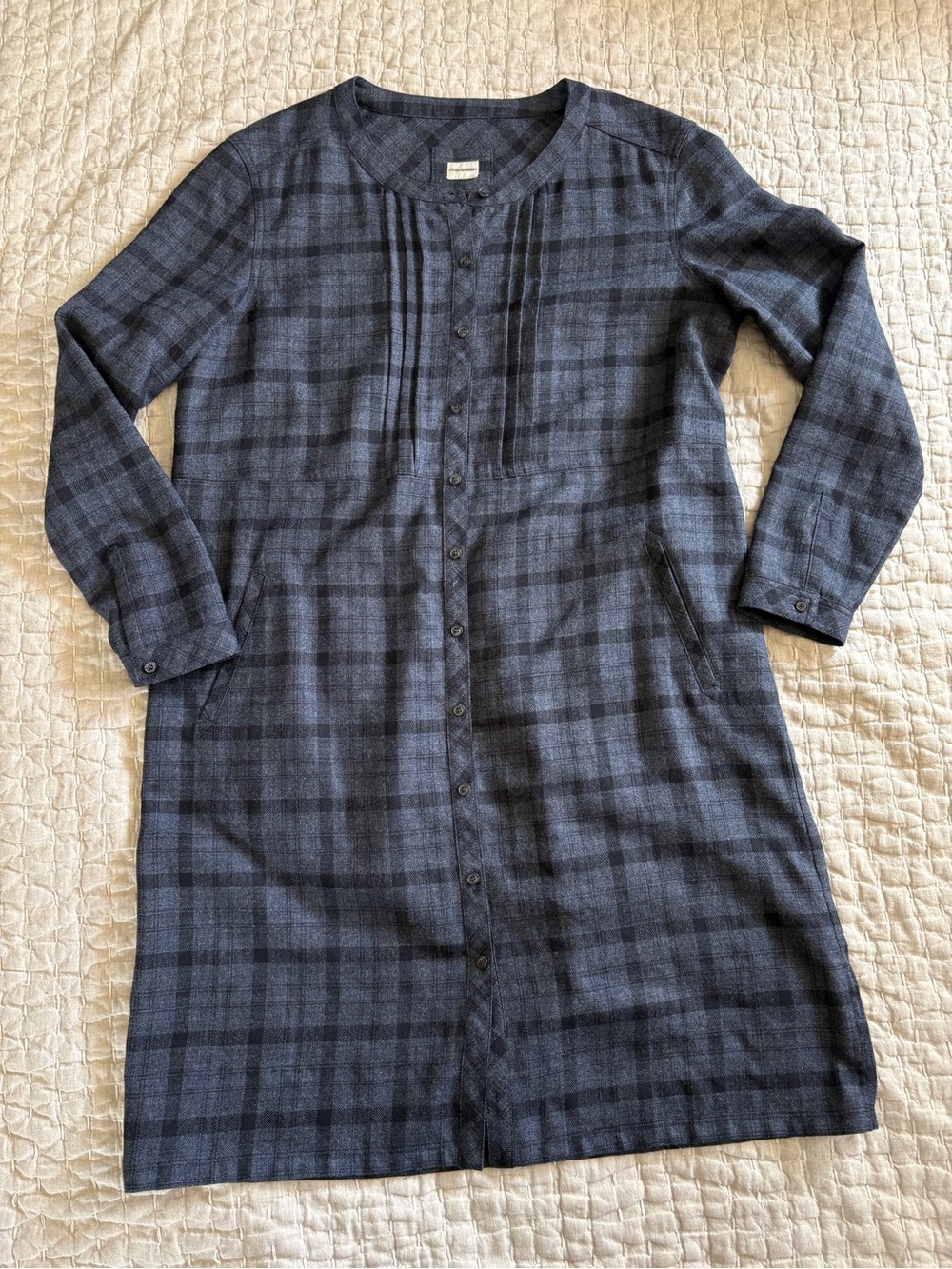 Poetry Brand Blue Plaid Shirt Dress